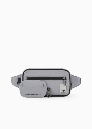 Grey Emporio Armani Travel Essentials Nylon Belt Bag | EA-SN59032