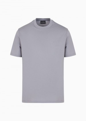 Grey Emporio Armani Travel Essentials T-shirt In Mercerised Jersey | EA-SN58717