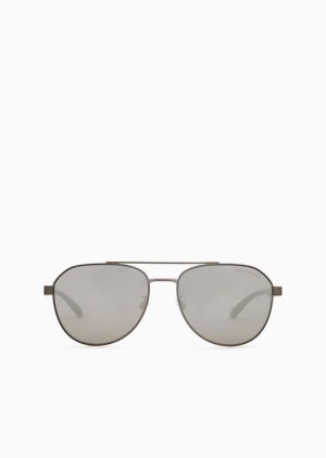 Grigio Scuro Emporio Armani Men’s Aviator Sunglasses | EA-SN59409