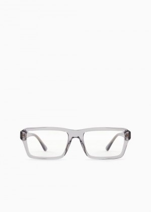 Grigio Scuro Emporio Armani Men’s Rectangular Glasses | EA-SN59385