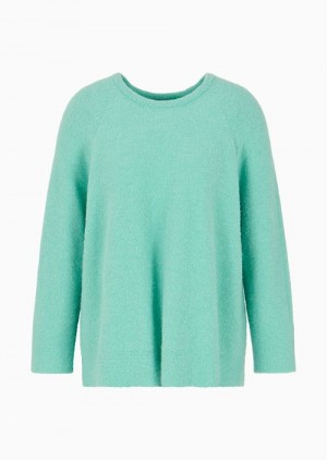 Lime Green Emporio Armani Seamless Jumper In A Wool-alpaca Blend | EA-SN56685