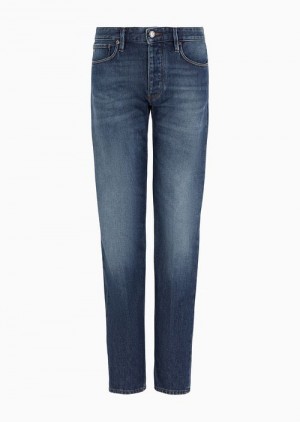 Medium Blue Emporio Armani J75 Slim-fit Jeans In Soft Comfort Denim | EA-SN57946