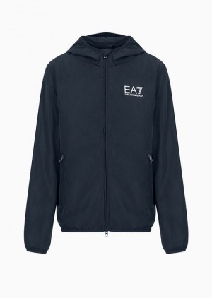 Midnight Blue Emporio Armani Core Identity Hooded Blouson | EA7-SN59796