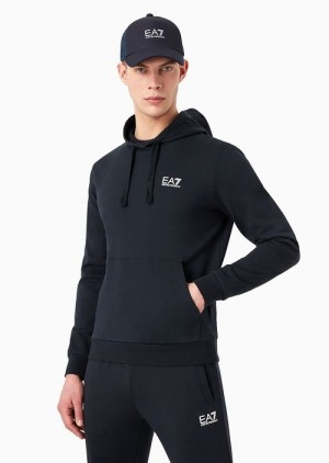 Midnight Blue Emporio Armani Core Identity Hooded Sweatshirt | EA7-SN59988