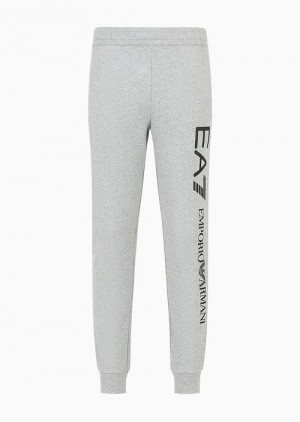 Mélange Grey Emporio Armani Cotton Logo Series Joggers | EA7-SN59858