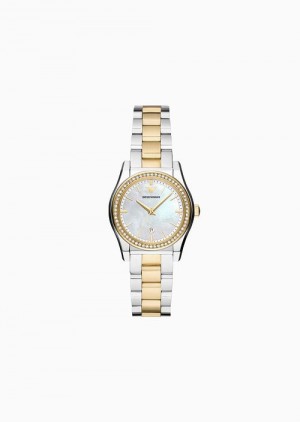 Multicolour Emporio Armani Three-hand Date Two-tone Stainless Steel Watch | EA-SN57700