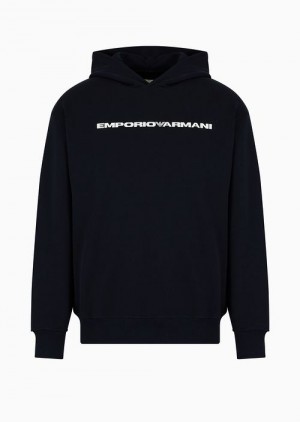 Navy Blue Emporio Armani Asv Capsule Hooded Sweatshirt | EA-SN58524