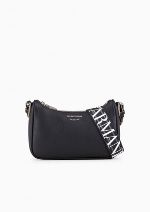 Navy Blue Emporio Armani Baguette Bag With Deer Print | EA-SN57330