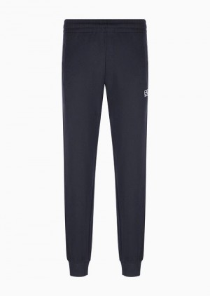 Navy Blue Emporio Armani Core Identity Cotton Joggers | EA7-SN59844