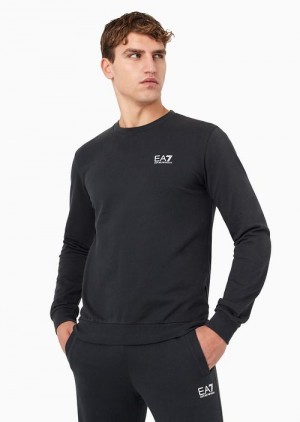 Navy Blue Emporio Armani Core Identity Crew-neck Sweatshirt | EA7-SN59991