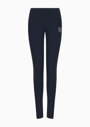 Navy Blue Emporio Armani Core Lady Leggings With Logo | EA7-SN59547