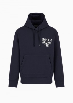 Navy Blue Emporio Armani Hoodies | EA-SN58553