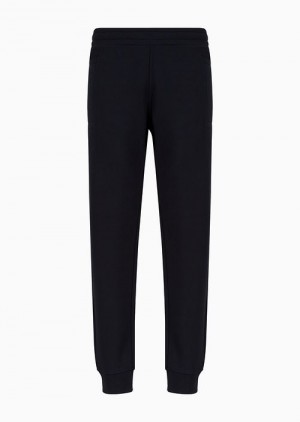 Navy Blue Emporio Armani Modal-blend Jersey-fleece Joggers | EA-SN58371