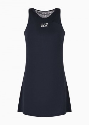 Navy Blue Emporio Armani Tennis Pro Dress In Ventus7 Technical Fabric | EA7-SN59512