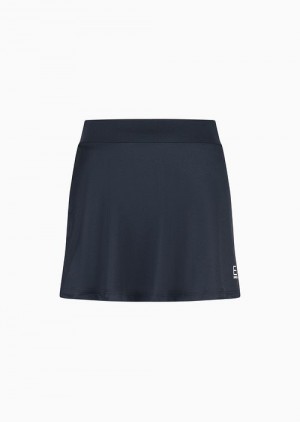 Navy Blue Emporio Armani Tennis Pro Mini Skirt In Ventus7 Technical Fabric | EA7-SN59563