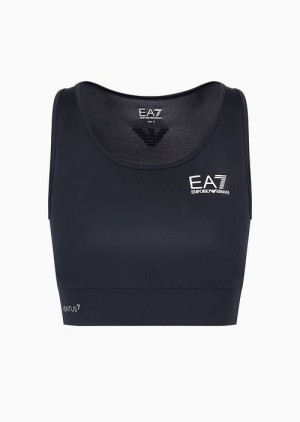 Navy Blue Emporio Armani Tennis Pro Sports Bra In Ventus7 Technical Fabric | EA7-SN59666