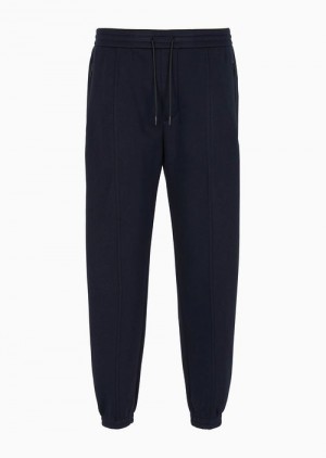 Navy Blue Emporio Armani Travel Essentials Modal Joggers | EA-SN58288