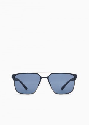 Navy Emporio Armani Men’s Square Sunglasses | EA-SN59423