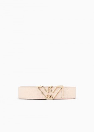 Nude Emporio Armani Belt With Deer-print Eagle Plate | EA-SN57436