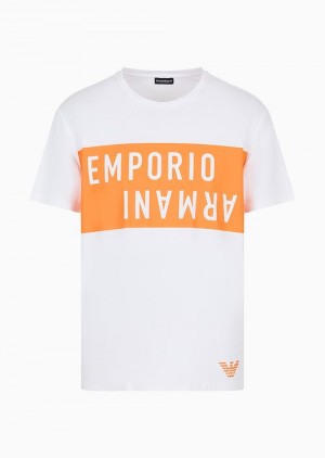 Orange Emporio Armani Regular Fit T-shirts | EA-SN58738