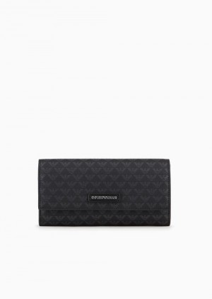 Pattern Emporio Armani All-over Eagle Wallet With Flap | EA-SN57625