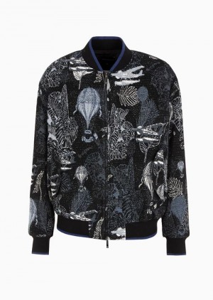 Pattern Emporio Armani Blouson In Gobelin Bouclé Fabric With Resort Capsule Collection Pattern | EA-SN58175