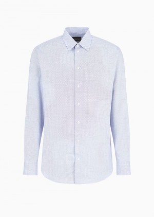 Pattern Emporio Armani Cotton Armure Shirt | EA-SN57901