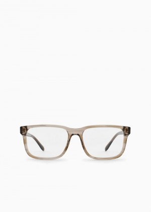 Pattern Emporio Armani Men’s Rectangular Glasses | EA-SN59389