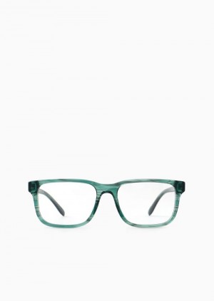 Pattern Emporio Armani Men’s Rectangular Glasses | EA-SN59396