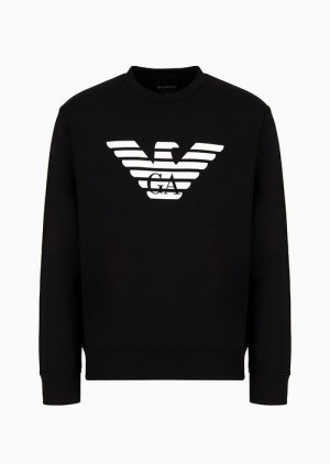 Pattern Emporio Armani Modal-blend Sweatshirt With Logo Print | EA-SN58556