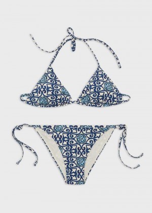 Pattern Emporio Armani Sustainable Collection Padded Triangle Bikini | EA-SN57093