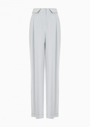 Pattern Emporio Armani Trousers With Turned-up Cuffs And A Chevron Micro Pattern | EA-SN56846