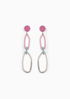 Pink Emporio Armani Geometric Pendant Earrings | EA-SN57573