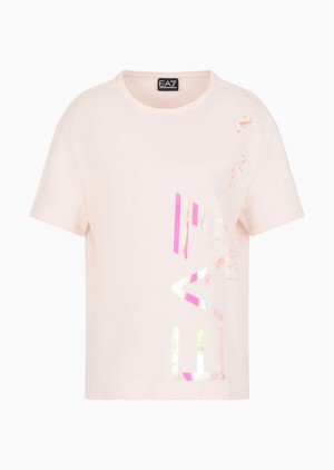 Pink Emporio Armani Relaxed Fit T-shirts | EA7-SN59680