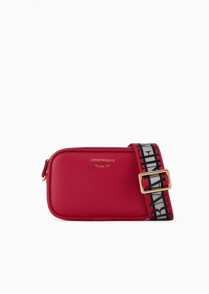 Red Emporio Armani Deer-print Camera Case With Shoulder Strap | EA-SN57359