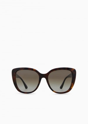 Red Emporio Armani Women’s Butterfly-shaped Sunglasses | EA-SN57728