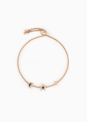 Rose Gold Emporio Armani Blue Lacquer Components Bracelet | EA-SN57525