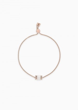 Rose Gold Emporio Armani Emporio Armani Rose Gold-tone Stainless Steel Slider Bracelet | EA-SN57484