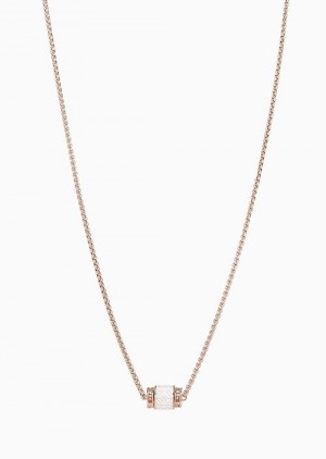 Rose Gold Emporio Armani Emporio Armani Rose Gold-tone Stainless Steel Pendant Necklace | EA-SN57596