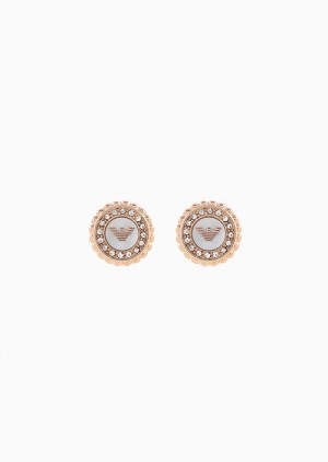 Rose Gold Emporio Armani Rose Gold-tone Stainless Steel Stud Earrings | EA-SN57530