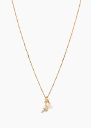 Rose Gold Emporio Armani Rose Gold-tone Sterling Silver Pendant Necklace | EA-SN57542