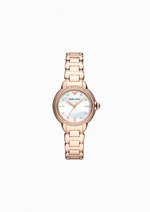 Rose Gold Emporio Armani Three-hand Rose Gold-tone Stainless Steel Watch | EA-SN57694