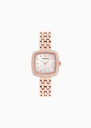 Rose Gold Emporio Armani Two-hand Rose Gold Stainless Steel Watch | EA-SN57660