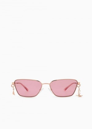 Rose Gold Emporio Armani Women’s Pillow Glasses | EA-SN57742