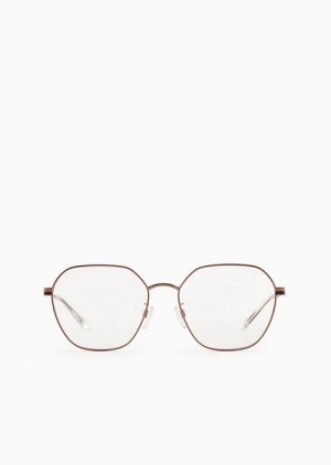 Rose Gold Emporio Armani Women’s Round Glasses | EA-SN57708