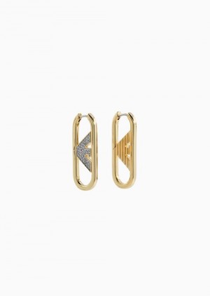 Silver Emporio Armani Gold-tone Brass Hoop Earrings | EA-SN57550