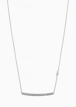 Silver Emporio Armani Sterling Silver Id Necklace | EA-SN57548