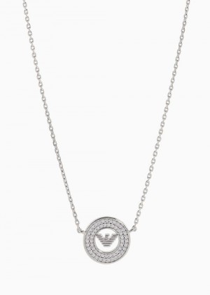 Silver Emporio Armani Sterling Silver Pendant Necklace | EA-SN57553