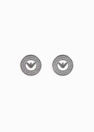 Silver Emporio Armani Sterling Silver Stud Earrings | EA-SN57554