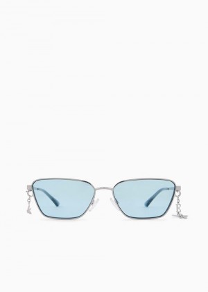 Silver Emporio Armani Women’s Pillow Glasses | EA-SN57741